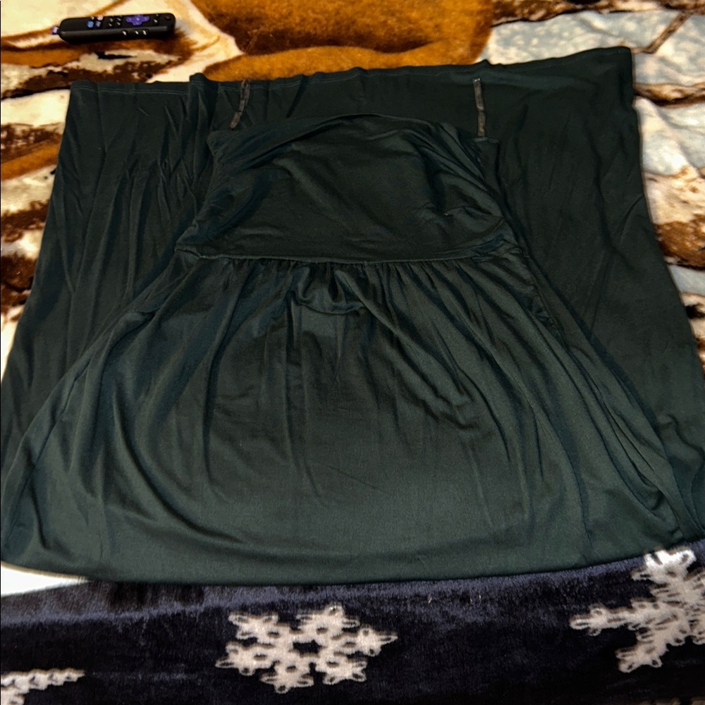 Dark Green Strapless Dress